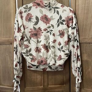 NWOT Buckle Black floral sheer long sleeve blouse.